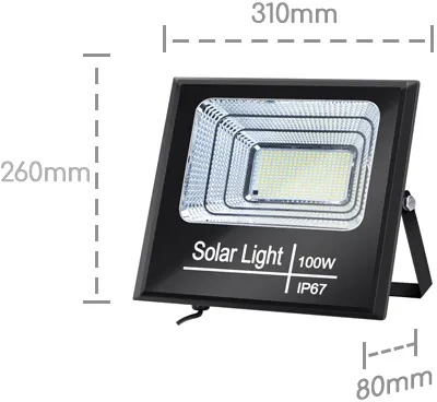 Foco Led con Panel Solar 100W