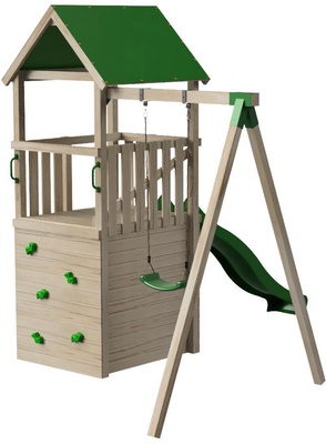 Parque Infantil Tibidabo Lona L Casita y Rampa de Escalada Columpio Individual