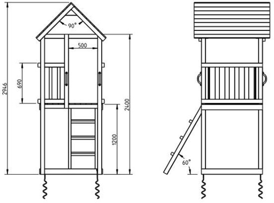 Parque Infantil Kiosk L con Columpio Doble