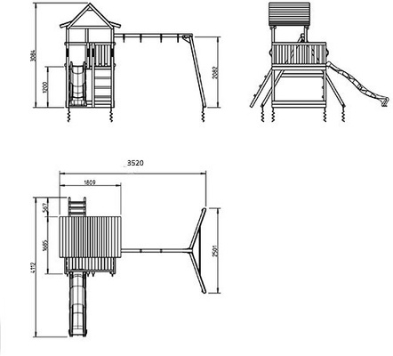 Parque Infantil Pagoda L con Columpio Doble