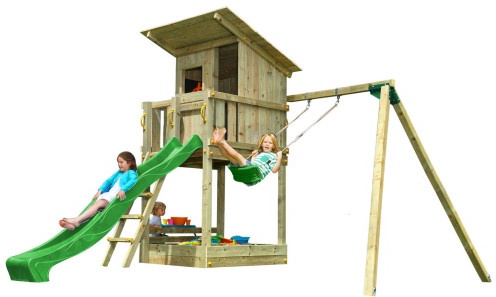Parque Infantil Beach Hut L con Columpio Individual