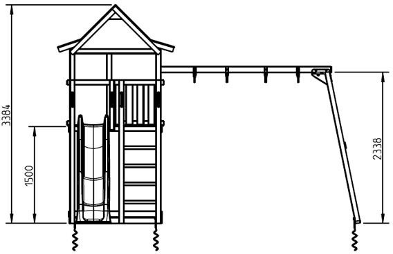 Parque Infantil Pagoda XL con Columpio Doble