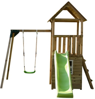 Parque Infantil Tibidabo XL Casita y Columpio Individual Parque Infantil Tibidabo XL Casita y Columpio Individual