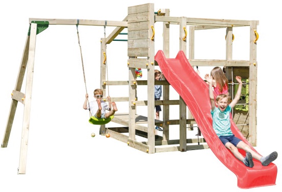 Parque Infantil Crossfit XL con Tobogan y Columpio Individual Parque Infantil Crossfit XL con Tobogan y Columpio Individual