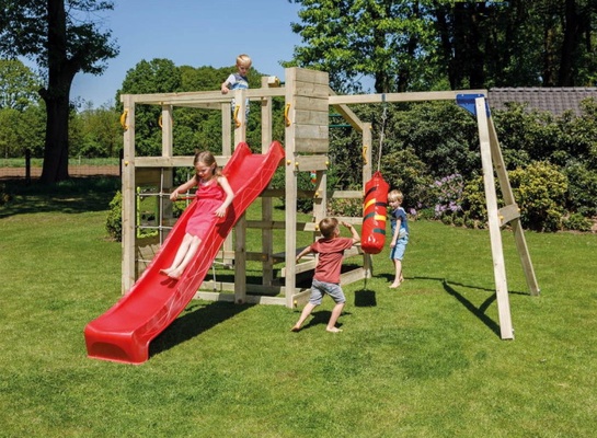 Parque Infantil Crossfit XL con Tobogan y Columpio Individual