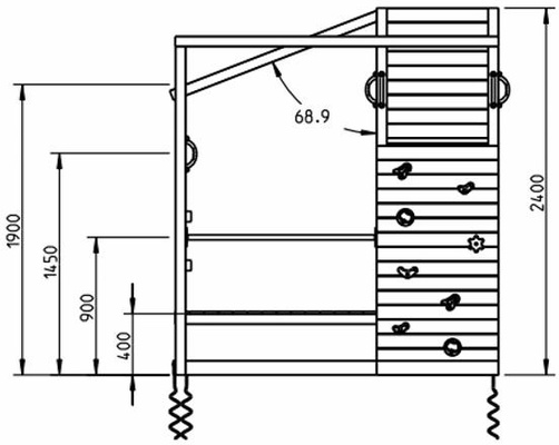Parque Infantil Crossfit XL con Tobogan y Columpio Individual