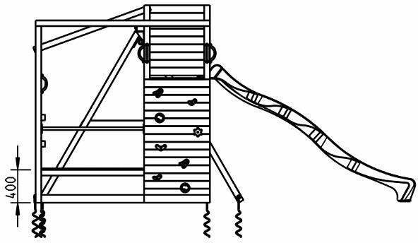 Parque Infantil Crossfit XL con Tobogan y Columpio Individual