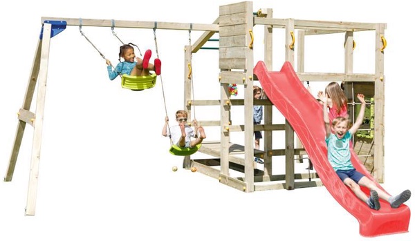 Parque Infantil Crossfit XL con Tobogan y Columpio Doble