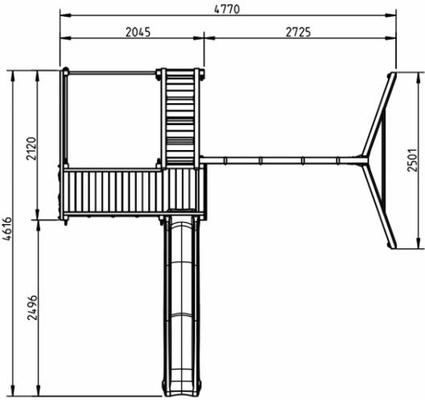 Parque Infantil Crossfit XL con Tobogan y Columpio Doble