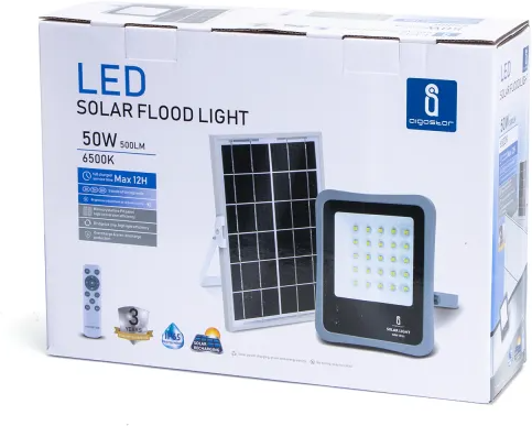 Foco Led con Panel Solar 50W 6500K