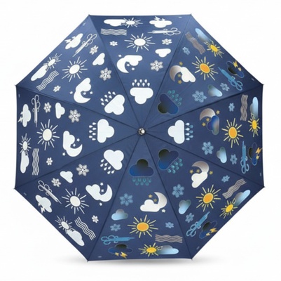 Paraguas Transparente Tiempo Cambia Color