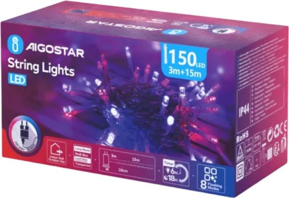 Luces Led Navidad Roja y Azul Max 3.6W 15 Mt Luces Led Navidad Roja y Azul Max 3.6W 15 Mt