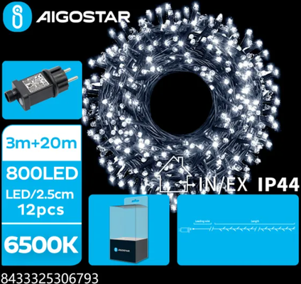 Cadena de Luces Navidad Luz Fria 20 Metros