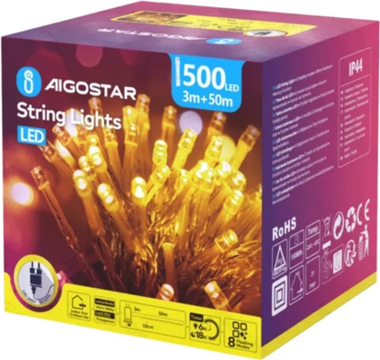 Guirnalda Luces Led Navidad Luz Calida Max 6W 50 Metros