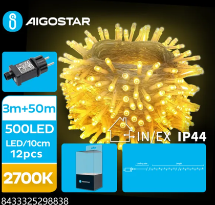 Guirnalda Luces Led Navidad Luz Calida Max 6W 50 Metros