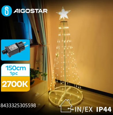 Arbol Navidad Dise�o Cono con Luces Led -Luz Calida 1,5 M