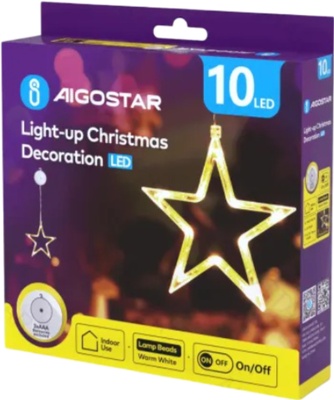 Adorno Navidad Figura Estrella con Pilas y Ventosa Adorno Navidad Figura Estrella con Pilas y Ventosa