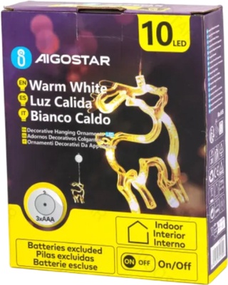 Adorno Navidad Figura Reno con Luz con Pilas y Ventosa Adorno Navidad Figura Reno con Luz con Pilas y Ventosa