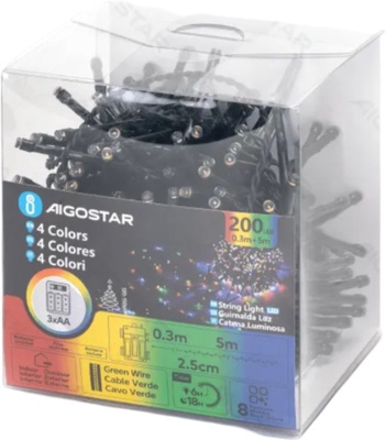 Tira Luces Led Navidad con Pila Varios Colores 25 Metros Tira Luces Led Navidad con Pila Varios Colores 25 Metros