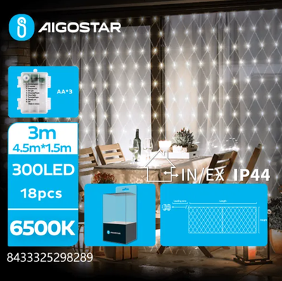 Tira Luces Led Navidad con Pila Luz Blanca 4,5x1,5 m