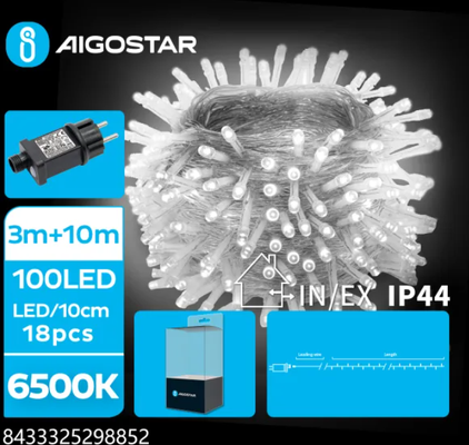 Tira Luces Led Navidad Luz Blanca 3.6W 10 Mt