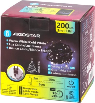 Tira Luces Navidad con Pilas Luz Amarilla y Blanca 10 Mt Tira Luces Navidad con Pilas Luz Amarilla y Blanca 10 Mt