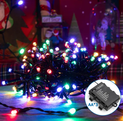 Tira de Luces Led de Navidad con Pila Varios Colores 15 Mt