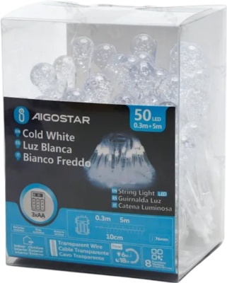 Tira de Luces Led de Navidad Gota de Lluvia con Bateria Luz Fria 10 Mt