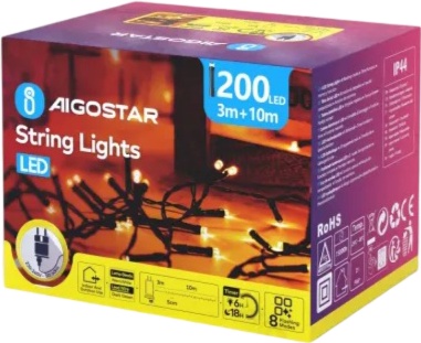 Tira de Luces Led de Navidad Luz Calida 3.6W 10m enchufe