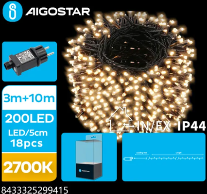 Tira de Luces Led de Navidad Luz Calida 3.6W 10m enchufe