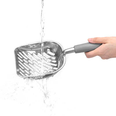 Pala de aluminio para arena de gatos