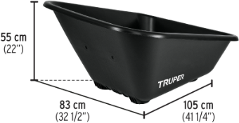 Carretilla de Plastico Truper 175L Doble Rueda Neum�tica 