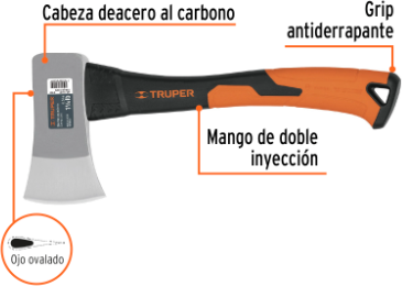 Hacha Cazador Truper Mango Fibra 35 cm 