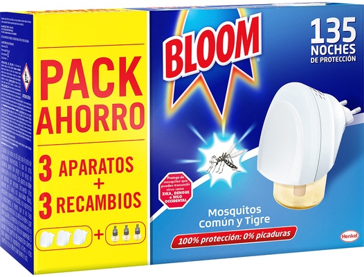 Bloom Insecticida Electrico Antimosquitos Pack 3 Aparatos + 3 Recambios Bloom Insecticida Electrico Antimosquitos Pack 3 Aparatos + 3 Recambios