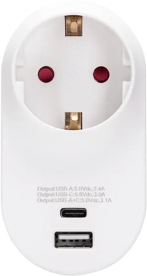 Enchufe Conversion Aleman 16A Blanco