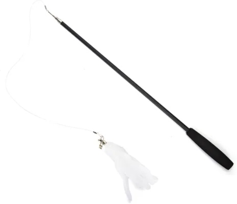 Juguete Palo Negro Retractil para Gatos