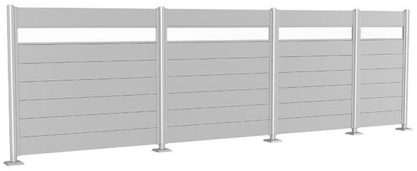 Pantalla Privacidad Con Panel 90x100 Plata Metalica