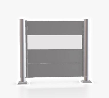 Pantalla Privacidad Con Panel 135x100 Plata Metalica