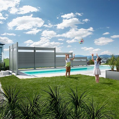 Pantalla Privacidad Con Panel 135x180 Gris Oscuro