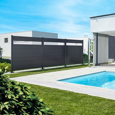 Pantalla Privacidad Con Panel 135x200 Plata Metalica