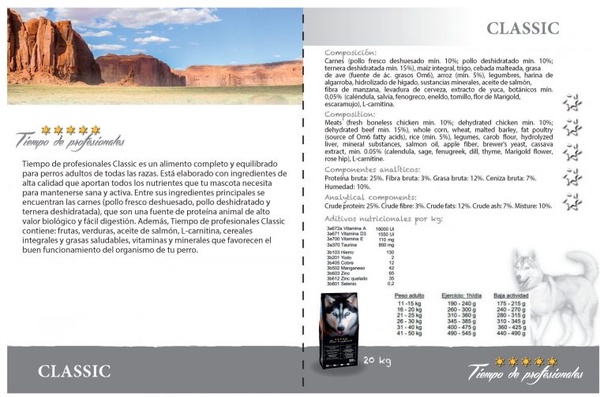 Pienso Perros Tiempo de Profesionales Classic 20 kg