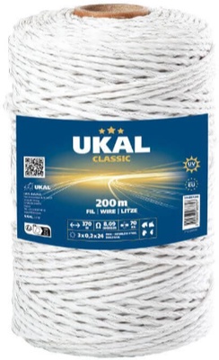 Cordon Conductor Pastor Electrico 200 m Blanco Classic Cordon Conductor Pastor Electrico 200 m Blanco Classic