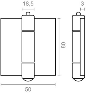 Bisagra Libro 697 80x50mm PU