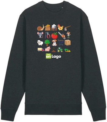 Sudadera Antracita Jaspeado Enlago Talla S