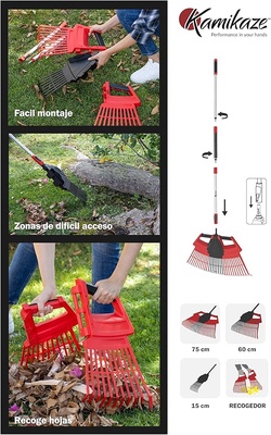 Rastrillo de Jardin 3 en 1 Desmontable 174 cm - Recoge Hojas Ajustable Rastrillo de Jardin 3 en 1 Desmontable 174 cm - Recoge Hojas Ajustable