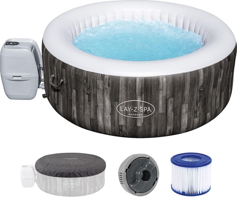 Spa Hinchable Lay-Z-Spa Bahamas  | Jacuzzi Port�til Redondo 180x66 cm para 2-4 Personas