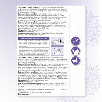 Beaphar Calming Spot On Pipetas Calmantes Gatos 3x0,4ml