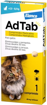 AdTab Comprimidos Masticables Antiparasitarios para Gatos 2-8 Kg AdTab Comprimidos Masticables Antiparasitarios para Gatos 2-8 Kg