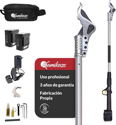 Tijera de Poda con Pertiga Kamikaze KV155: 155cm, Corte �38mm + 2 Bater�as Litio