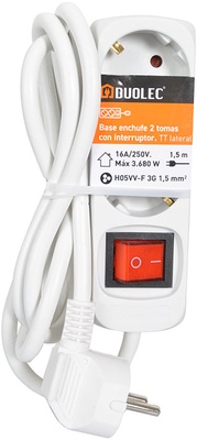 Base Enchufe Multiple 6 Tomas Duolec con USB A+C